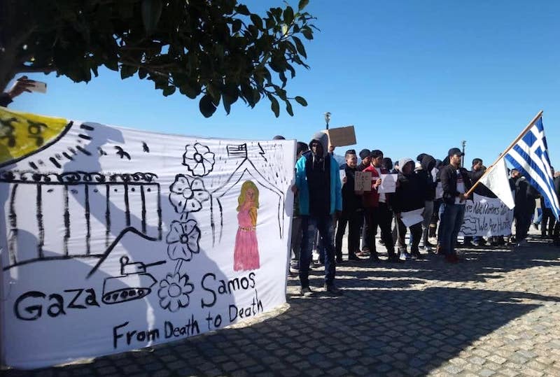 samostimes from gaza to Samos