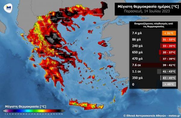 Υψηλές θερμοκρασίες και το Σαββατοκύριακο με 40αρια και ενίσχυση ανέμων.